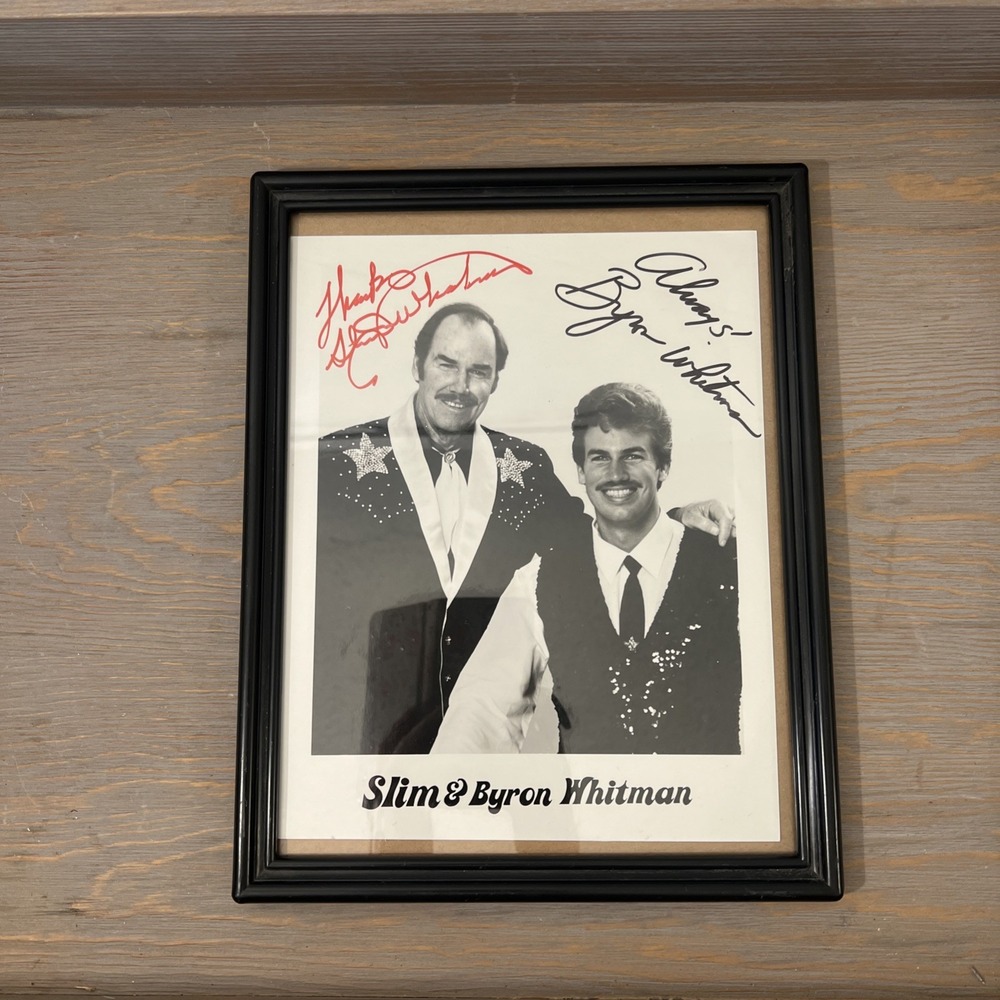 Slim Whitmen and‎ Byron Signed and Framed Photo